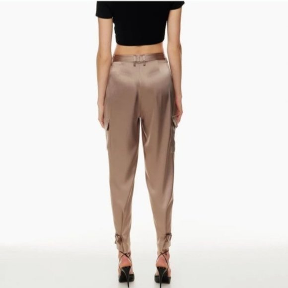 BABATON Refined Satin Cargo Pant Grey Deep Taupe Trouser Pants 0 ARITZIA - Picture 3 of 16
